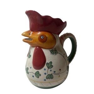 Baum Bros Style-Eyes Rooster Ceramic Pitcher